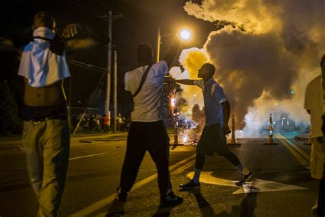 Ferguson Protests Police Fire Tear Gas Into Crowd Business Insider