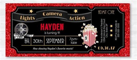 Free party invitation templates can also be found across the web. FREE Printable Movie Ticket Party Invitation Template ...