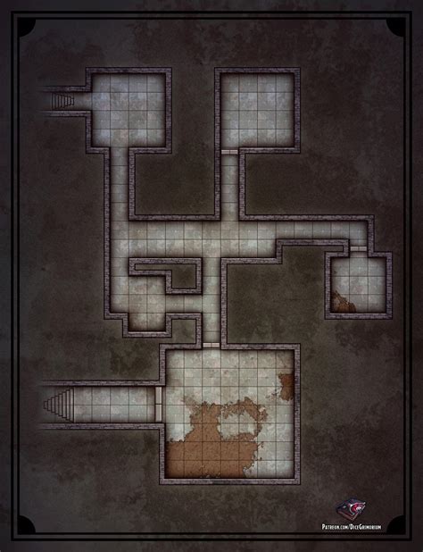 Small Dungeon Battle Map 23x30 Dndmaps