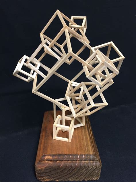 Interlocking Cube Design Space And Delineated Spaces Balsa Wood And