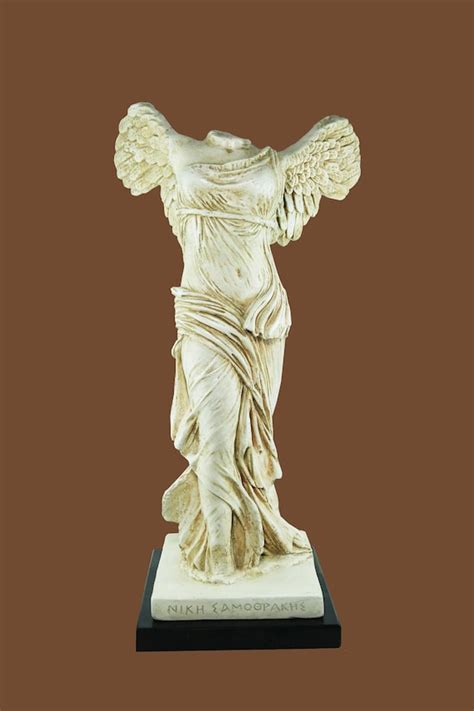 greek goddess of victory bronze statue nike of samothrace with wings ancient greek art