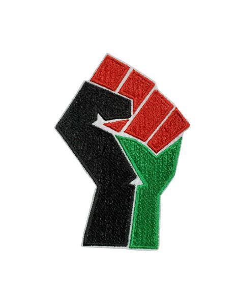 Black Power Fist Embroidered Iron On Patch 225 X Etsy