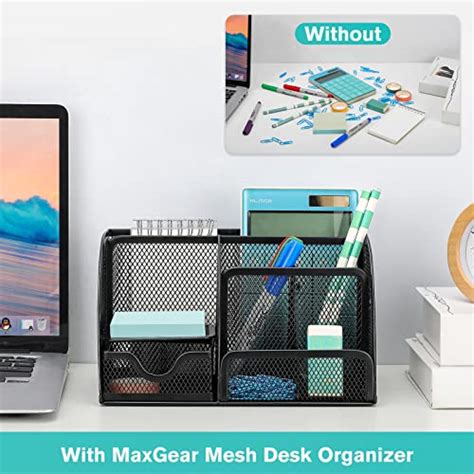 Maxgear Mesh Office Desktop Organizer With Drawer Metal Stationary