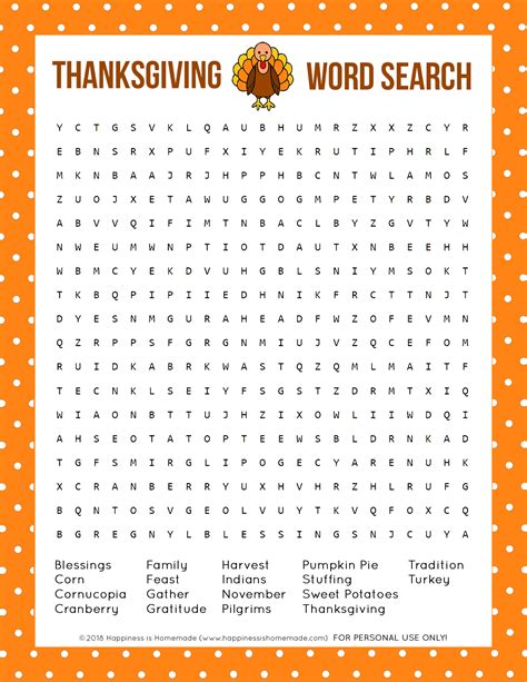 Thanksgiving Printable Word Search Web Easy Printable Thanksgiving Word