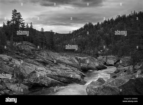 Mountain Brook Black And White Dramatic Landscape Stock Photo Alamy