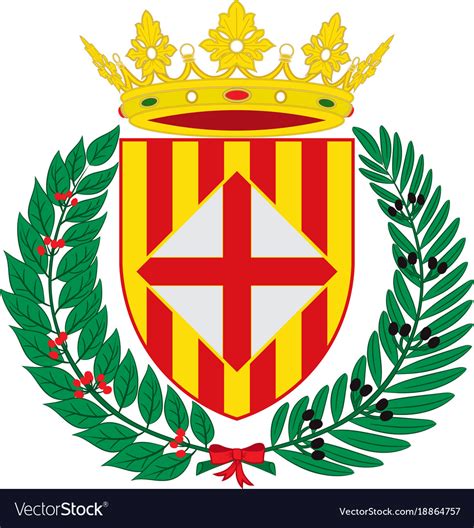 Coat Of Arms Of Barcelona Is A Province Of Spain Vector Image