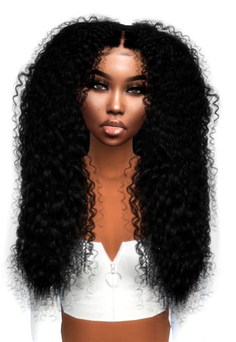 Xxblacksims Curly Wild Hair Long Curly Side Ponys And