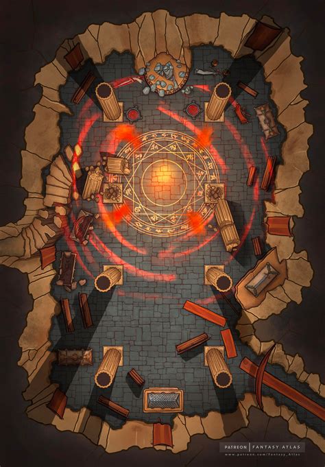 Underground Temple Summoning 16 X 23 Battlemaps