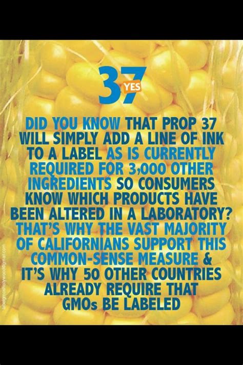 Yes On Prop 37 California Genetically Modified Food Health And