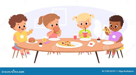 Eating Lunch With Friends Clipart
