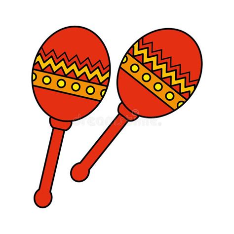 Mexican Maracas Instrument Icon Stock Vector Illustration Of Melody