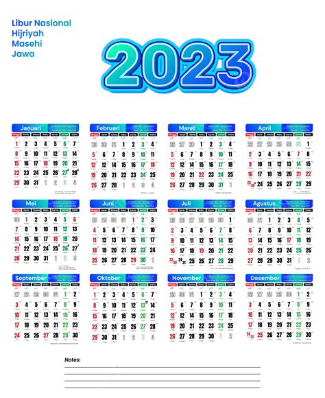 Calendar Year 2023 In Ocean Blue Color Calender 2023 Kalender 2023