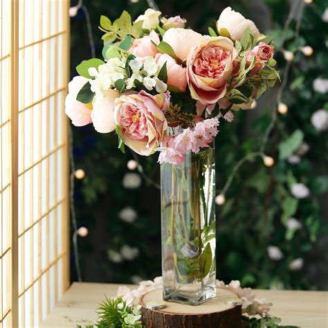 Efavormart 6pcsset 18 Tall Square Glass Flower Vase For Wedding Party