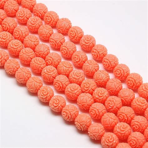 Synthetic Coral Beads Strands