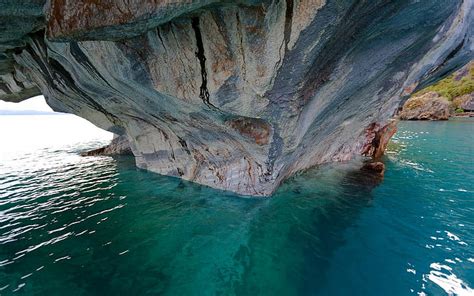 Nature Landscape Lake Cave Erosion Cathedral Chile Turquoise Water Hd