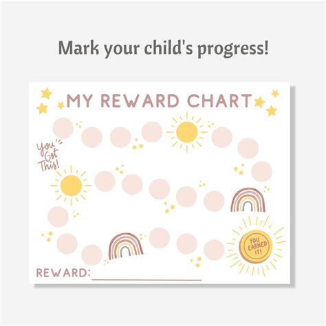 Boho Rainbow Reward Chart Printable Sticker Chart Toddler Reward