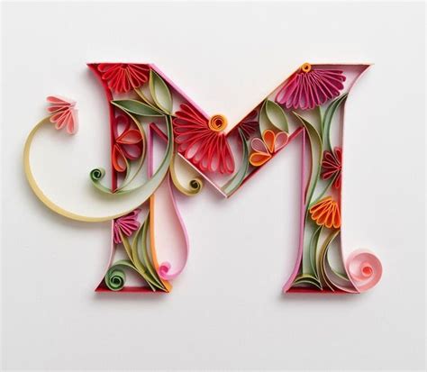Letter quilling m templates printable. Image of Letter M Spring (avec images) | Lettres à la ...