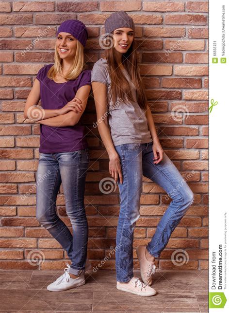 Beautiful Girls Posing Stock Image Image Of Girl Caucasian 66665781