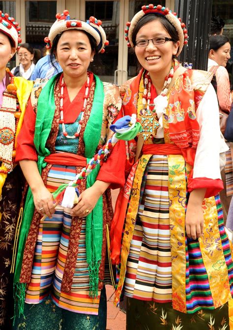 Two Lovely Glowing Tibetan Women In Bright Silk Chubas Bl Flickr