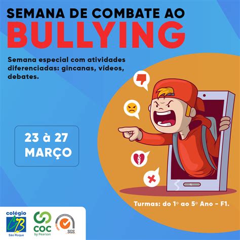 Cartaz De Combate Ao Bullying Educa