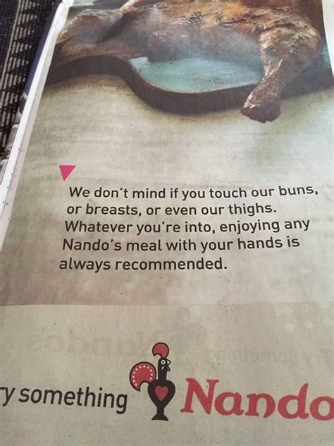 we don t mind if you touch our breasts nando s apologises after sexist ad sparks backlash