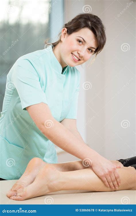 Masseur Doing Legs Massage Stock Photo Image Of Rehabilitate 53860678