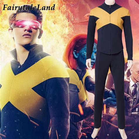 Movie X Men Dark Phoenix Cosplay Costume Cyclops Yellow Uniform