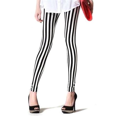 amour women vertical stripes striped ankle length footless pantyhose legging