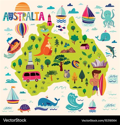 Map Of Australia Royalty Free Vector Image Vectorstock