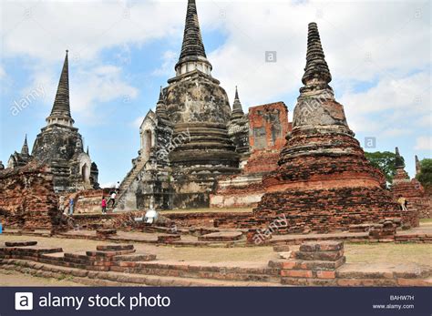 Ruins Of Ancient Siam Capital City Of Ayutthaya Near