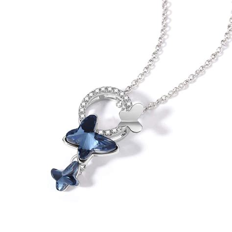 Butterfly Crystal Necklace With Swarovski Crystals 24 Style