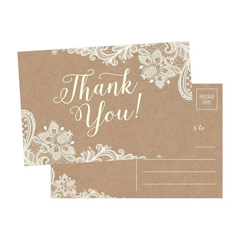 Cards Card Stock Watercolor Blue Thank You Kraft Envelopes Included