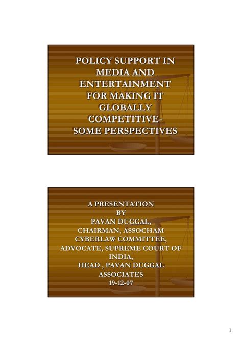 Policy Support In Media And Entertainment For Making It Globally Comp