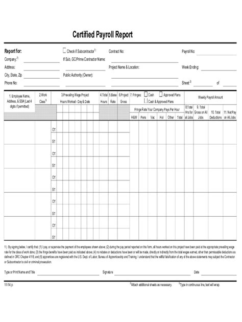 Fillable Online Com Ohio Certified Payroll Report Fax Email Print