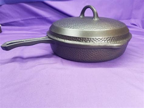 Rare 8 Griswold Hammered Cast Iron Skillet W Hinged Lid Etsy