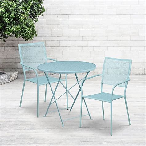 Flash Furniture Oia Commercial Grade 30 Round Sky Blue Indoor Outdoor
