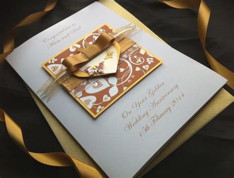 These are the perfect option to accompany a gift or to write a sweet and heartfelt message. Luxury Golden Wedding Anniversary Card - Handmade Cards ...