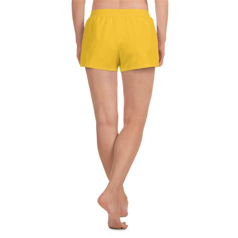 Yellow Ha Womens Athletic Short Shorts White Logo Ha