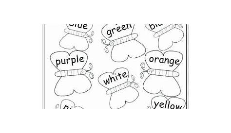 Color Word Worksheets For Preschoolers - Ryan Fritz's Coloring Pages
