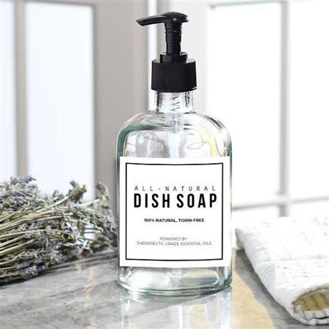 Dish Soap Label Digital Download Printable Label Essential Oil Label