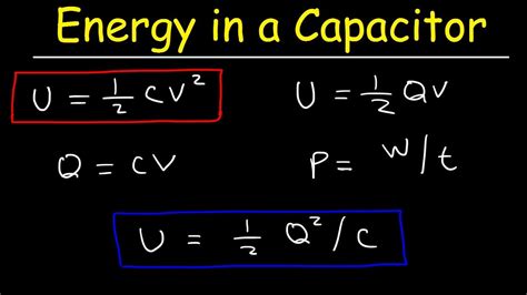 Capacitor Equations Energy