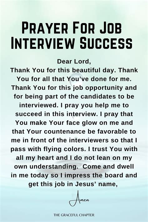 13 Prayers For A Job Interview The Graceful Chapter