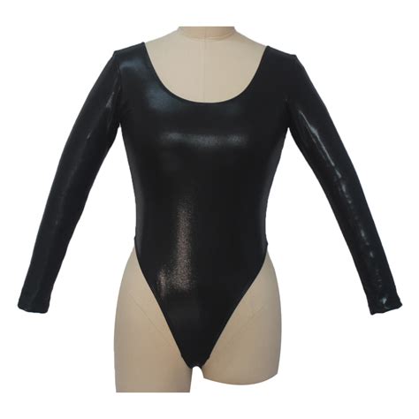 women thong leotard low back long sleeve spotted pattern bodysuit dancewear ebay