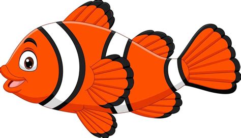 Cute Clown Fish Cartoon On White Background 7098380 Vector Art At Vecteezy