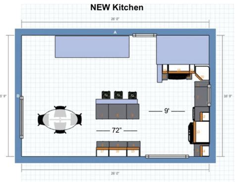 Designers recommend that a kitchen include at least 158 total inches of usable countertop, which is considered any span, including islands, that is at least 24 inches deep and has at least 15 inches of clearance above. Help with Kitchen layout! Maximum distance between cabs and island?