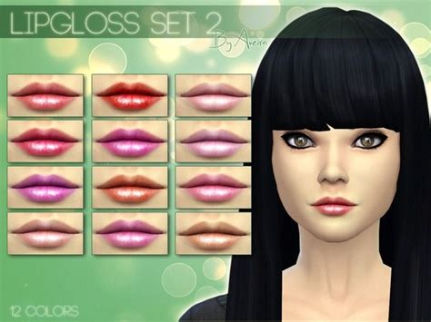 The Sims Resource Lipgloss Set 2 12 Colors By Aveira Sims 4