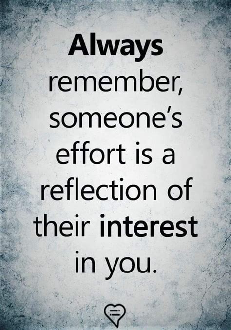 Always Remember Someones Effort Is A Reflection Of Their Interest In