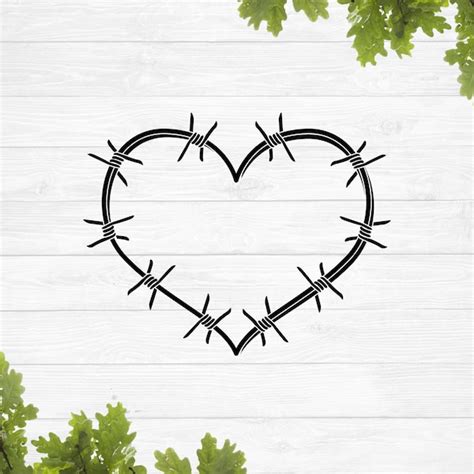 Barb Wire Heart Svg Etsy Uk