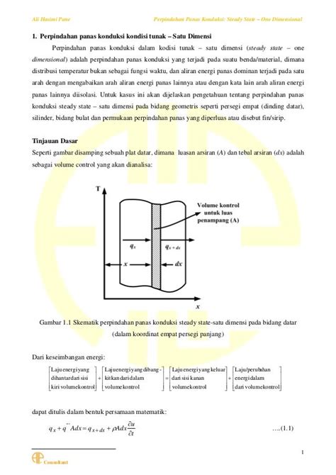 Modul perpindahan panas konduksi steady state one dimensional