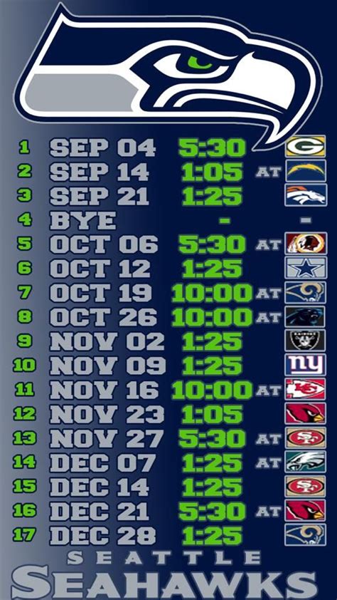 Seahawks Game Schedule Isabel Lynch